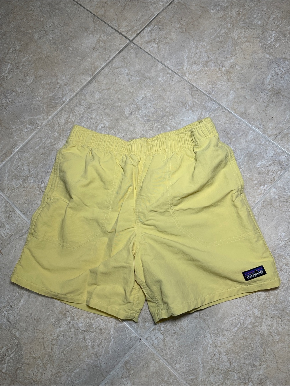 Patagonia kid’s Light Yellow Hybrid Shorts